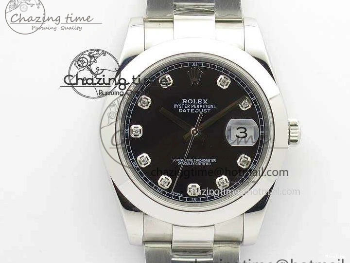 MiroTime 0323 DailyWear DateJust 41mm 126300 SS Noob 1:1 Best Edition Black Dial Diam Markers On SS Bracelet A 3587